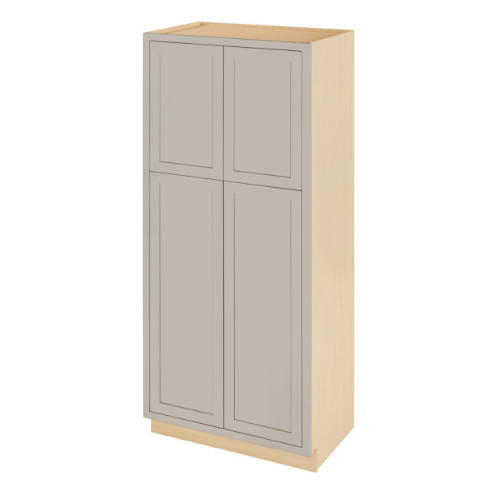 RTA 36"W x 84"H Kitchen Pantry Cabinet with Four Doors and Four Shelves in Tuscan Grey Inset Shaker