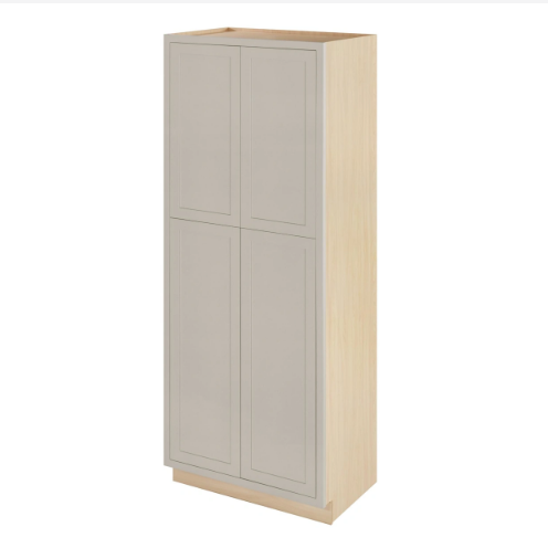 RTA 36"W x 93"H Kitchen Pantry Cabinet with Four Doors and Four Shelves in Tuscan Grey Inset Shaker