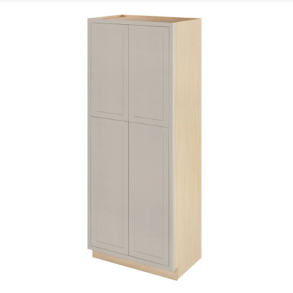 RTA 36"W x 93"H Kitchen Pantry Cabinet with Four Doors and Four Shelves in Tuscan Grey Inset Shaker