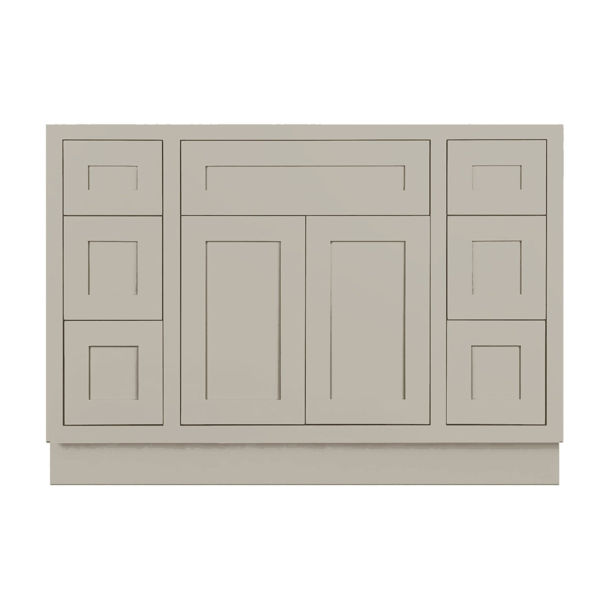 48 inch freestanding bathroom vanity sink base in Tuscan Grey with inset Shaker fronts