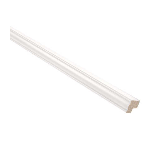 8 ft light rail molding with inset Shaker fronts in Snow White