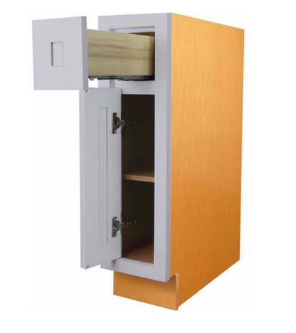 RTA 9"W Kitchen Base Cabinet with One Door and One Drawer in Tuscan Grey Inset Shaker