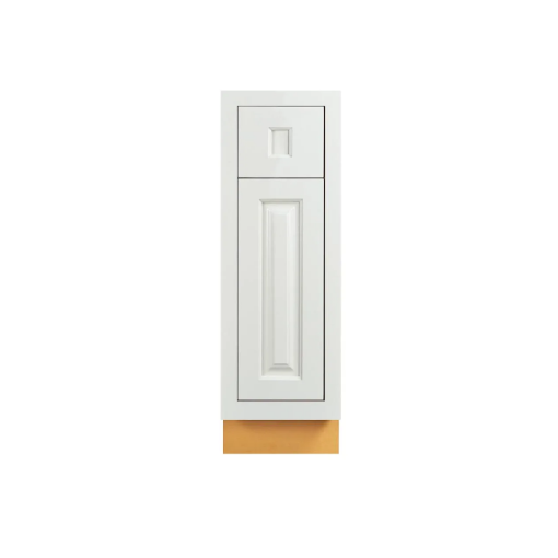 RTA 9"W Kitchen Base Cabinet with One Door and One Drawer in Vintage White Inset Raised Panel