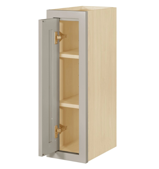 RTA 9"W x 30"H Kitchen Wall Cabinet with Single Door and Two Shelves in Tuscan Grey Inset Shaker