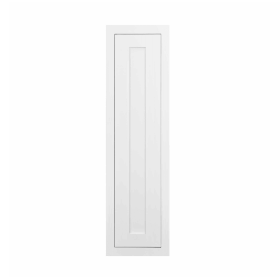 Kitchen wall cabinet with single door and two shelves in Snow White, 9"W x 39"H