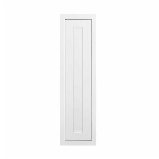 RTA 9"W x 39"H Kitchen Wall Cabinet with Single Door and Two Shelves in Snow White Inset Shaker