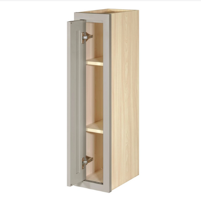 RTA 9"W x 39"H Kitchen Wall Cabinet with Single Door and Two Shelves in Tuscan Grey Inset Shaker