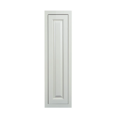 9"W x 39"H wall cabinet with single door and two shelves finished in Vintage White