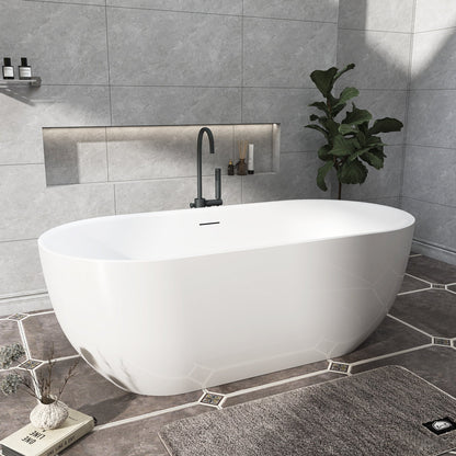 Additional view 1 of Talia 67 inch freestanding acrylic soaking bathtub