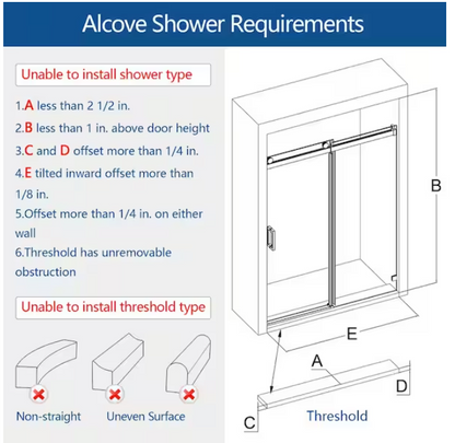 Xerxes Frameless Single Sliding Shower Door