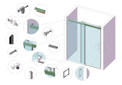 Xerxes Frameless Single Sliding Shower Door