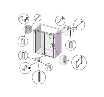 Zotikos Frameless Single Sliding Shower Door