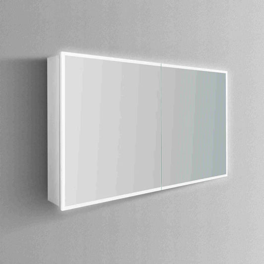 Cassini II Frameless LED Mirror Medicine Cabinet, wall mounted rectangular frameless mirrored medicine cabinet