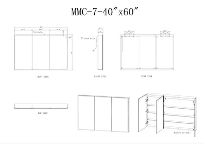 Cassini III Frameless LED Mirror Medicine Cabinet