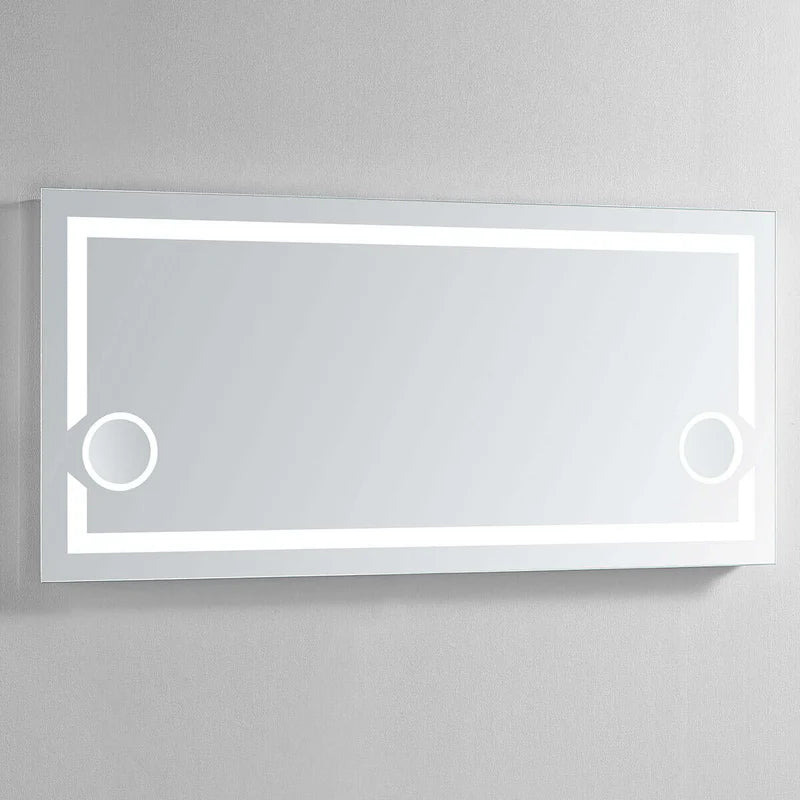 Gemini Frameless LED Mirror, rectangular frameless mirror, wall mounted