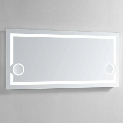 Gemini Frameless LED Mirror, rectangular frameless mirror, wall mounted
