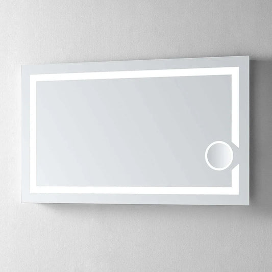 Iris Frameless LED Mirror, frameless rectangular LED mirror, wall mounted