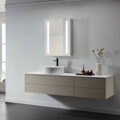 Lyra LED Mirror Medicine Cabinet, frameless rectangular LED mirrored medicine cabinet, wall mounted