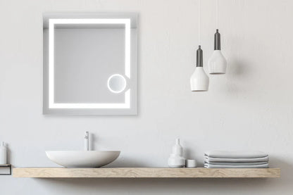 Pyxis 24" x 32" Frameless Lighted Magnification Vanity Wall LED Mirror