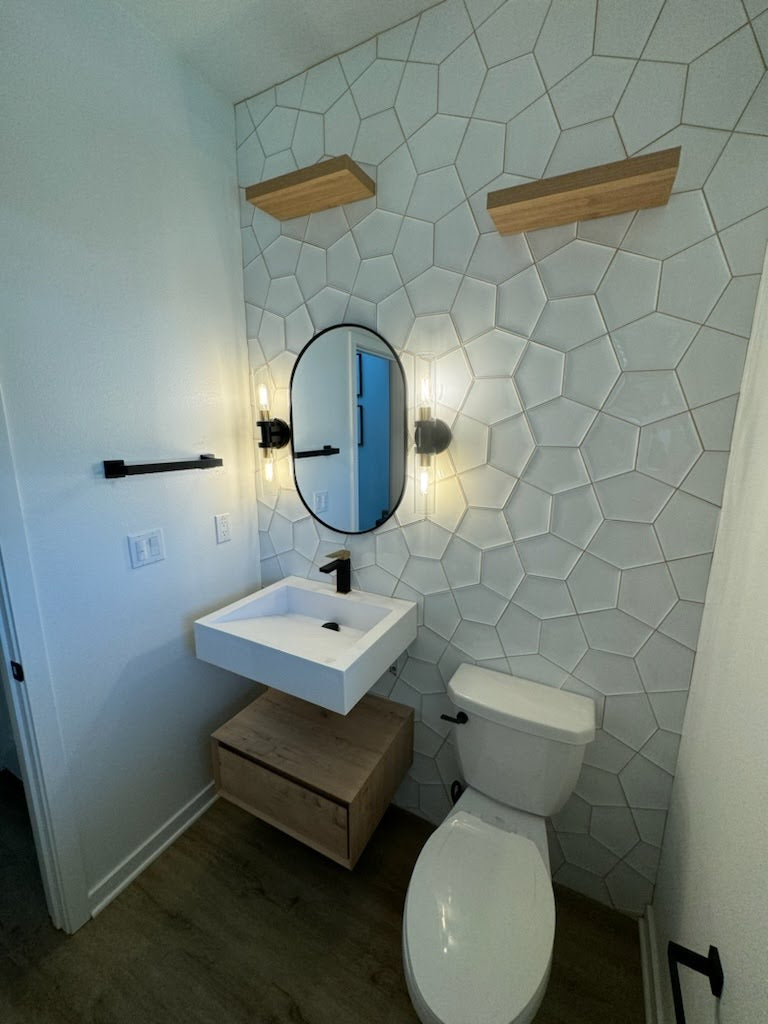 Alysa 24" Wall Mounted Bathroom Vanity with Reinforced Acrylic Integrated Sink Top