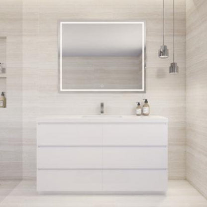 Angeles 60" Freestanding Bathroom Vanity with Reinforced Acrylic Integrated Sink Top