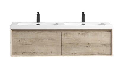 Bella 60" Wall Mounted Bathroom Vanity with Reinforced Acrylic Integrated Sink Top