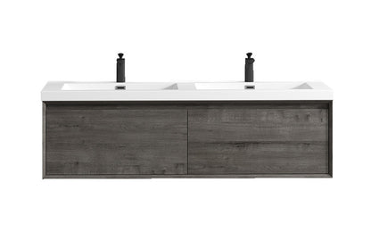 Bella 60" Wall Mounted Bathroom Vanity with Reinforced Acrylic Integrated Sink Top