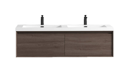 Bella 60" Wall Mounted Bathroom Vanity with Reinforced Acrylic Integrated Sink Top