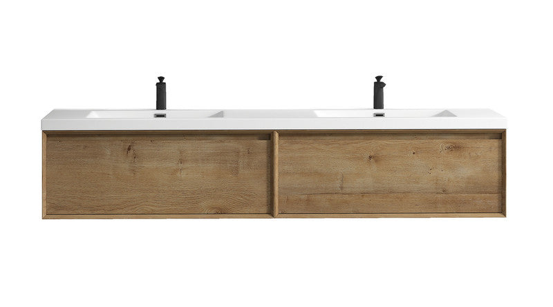 Bella 84" Wall Mounted Bathroom Vanity with Reinforced Acrylic Integrated Sink Top
