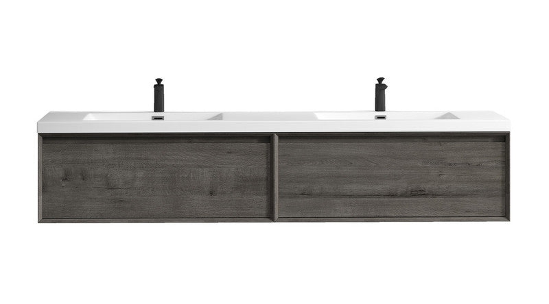 Bella 84" Wall Mounted Bathroom Vanity with Reinforced Acrylic Integrated Sink Top