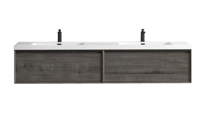 Bella 84" Wall Mounted Bathroom Vanity with Reinforced Acrylic Integrated Sink Top