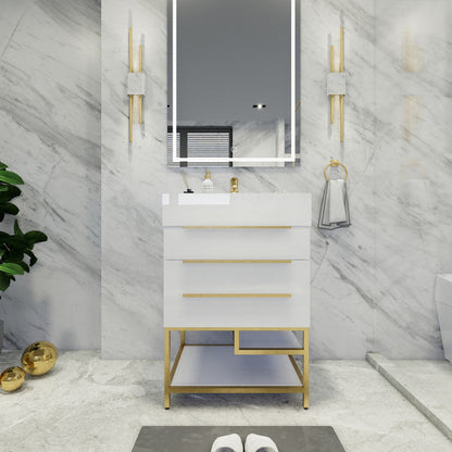 Bethany 24" Freestanding Bathroom Vanity with Reinforced Acrylic Integrated Sink Top