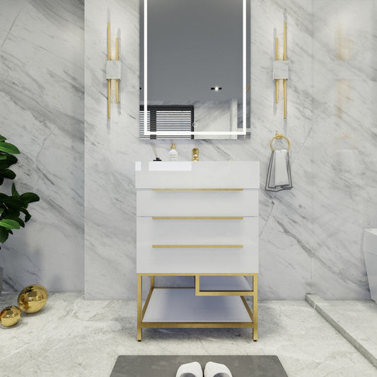 Bethany 24" Freestanding Bathroom Vanity with Reinforced Acrylic Integrated Sink Top