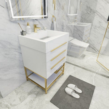 Bethany 24" Freestanding Bathroom Vanity with Reinforced Acrylic Integrated Sink Top