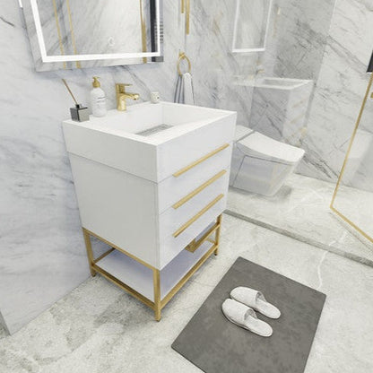 Bethany 24" Freestanding Bathroom Vanity with Reinforced Acrylic Integrated Sink Top