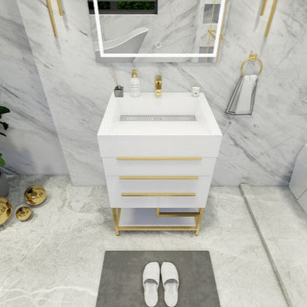 Bethany 24" Freestanding Bathroom Vanity with Reinforced Acrylic Integrated Sink Top