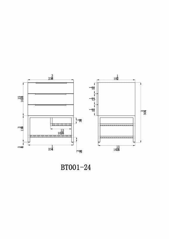 Bethany 24" Freestanding Bathroom Vanity with Reinforced Acrylic Integrated Sink Top