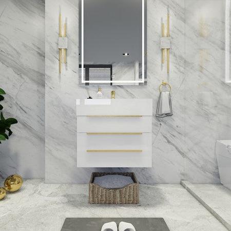 Bethany 24" Wall Mounted Bathroom Vanity with Reinforced Acrylic Integrated Sink Top