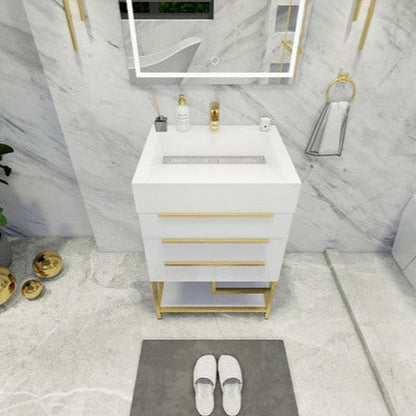 Bethany 30" Freestanding Bathroom Vanity with Reinforced Acrylic Integrated Sink Top
