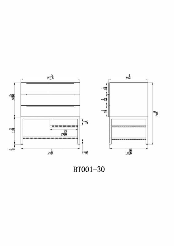 Bethany 30" Freestanding Bathroom Vanity with Reinforced Acrylic Integrated Sink Top