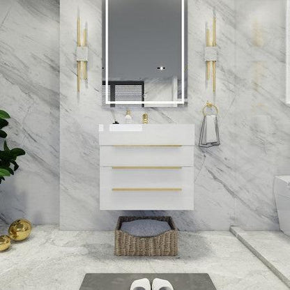 Bethany 30" Wall Mounted Bathroom Vanity with Reinforced Acrylic Integrated Sink Top