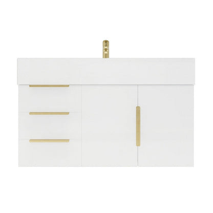 Bethany 36" Wall Mounted Bathroom Vanity with Reinforced Acrylic Integrated Sink Top