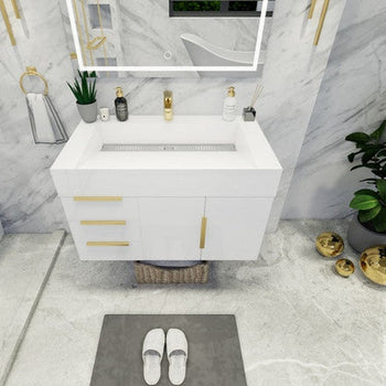 Bethany 36" Wall Mounted Bathroom Vanity with Reinforced Acrylic Integrated Sink Top
