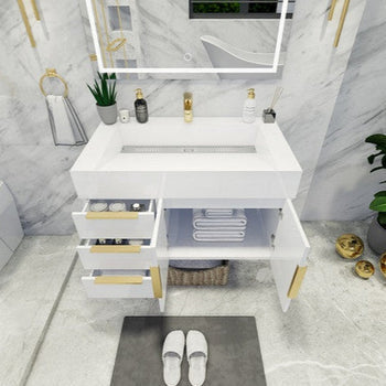 Bethany 36" Wall Mounted Bathroom Vanity with Reinforced Acrylic Integrated Sink Top