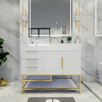 Bethany 42" Freestanding Bathroom Vanity with Reinforced Acrylic Integrated Sink Top