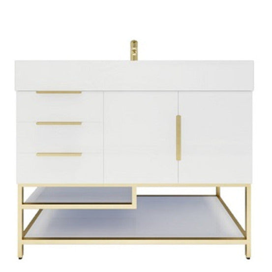 Bethany 42" Freestanding Bathroom Vanity with Reinforced Acrylic Integrated Sink Top