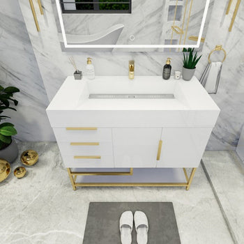 Bethany 42" Freestanding Bathroom Vanity with Reinforced Acrylic Integrated Sink Top
