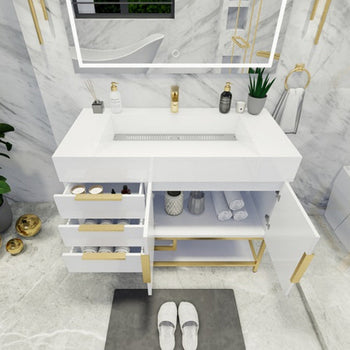 Bethany 42" Freestanding Bathroom Vanity with Reinforced Acrylic Integrated Sink Top
