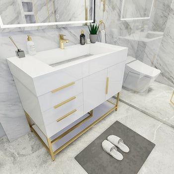 Bethany 42" Freestanding Bathroom Vanity with Reinforced Acrylic Integrated Sink Top