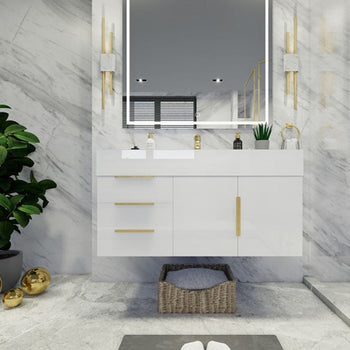 Bethany 42" Wall Mounted Bathroom Vanity with Reinforced Acrylic Integrated Sink Top
